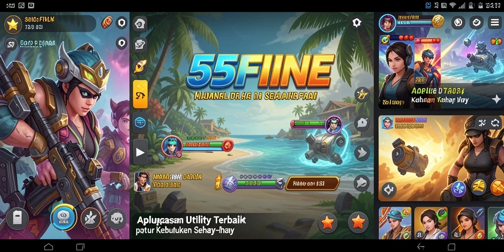 Tampilan antarmuka utama aplikasi 55FIVE yang intuitif dan menarik.