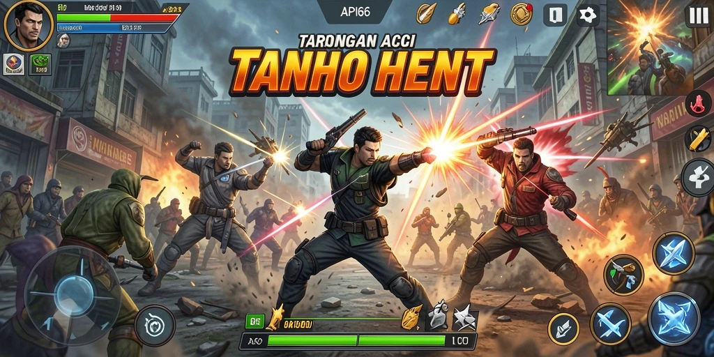 Tampilan menegangkan dari gameplay aksi API66 dengan pertempuran seru.