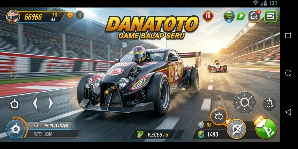Tampilan gameplay menarik dari DANATOTO dalam balapan seru.