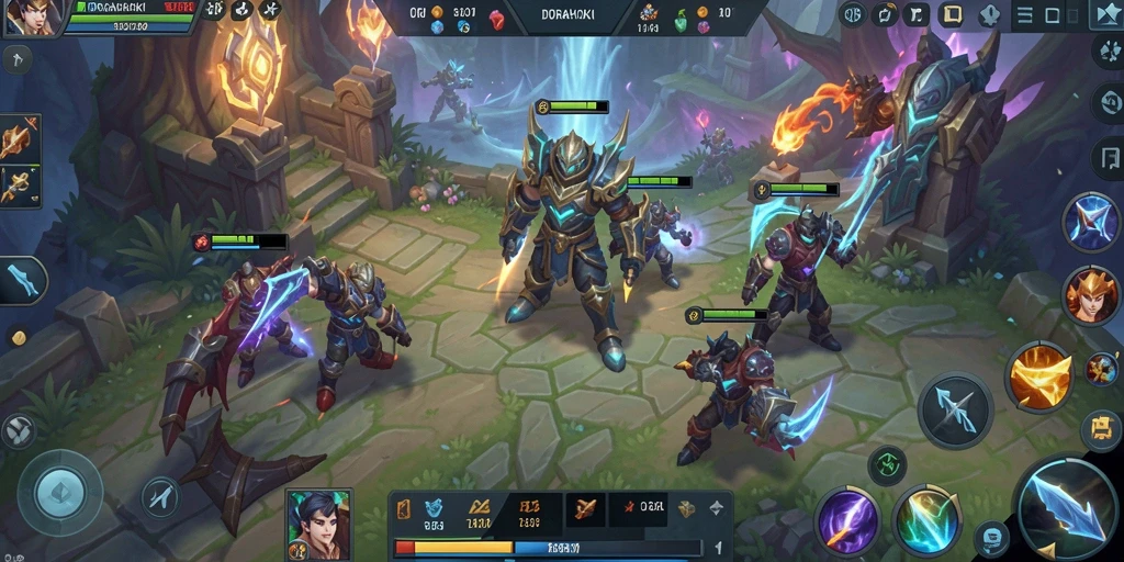 Gameplay seru DORAHOKI di arena pertempuran MOBA.