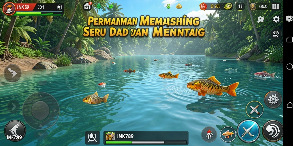 Screenshot gameplay INK789 dengan pengalaman memancing yang mendalam.