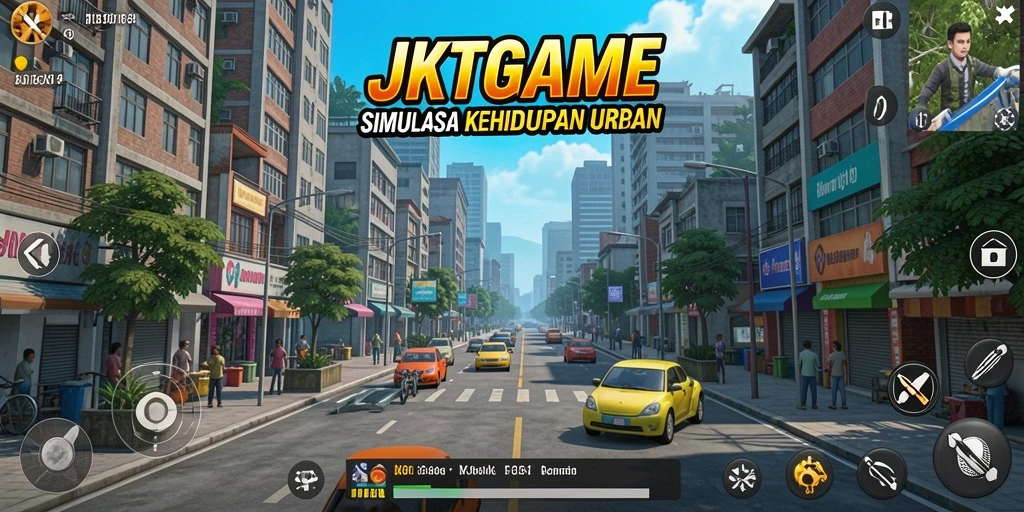 Tampilan gameplay JKTGAME yang menampilkan interaksi karakter yang dinamis.