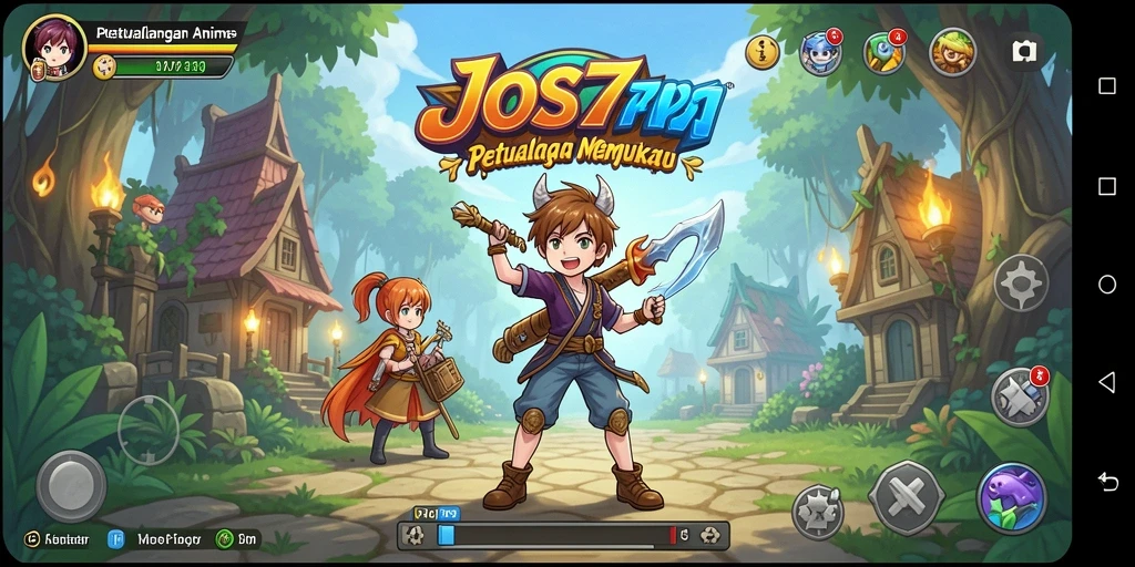 Tampilan gameplay menarik di dunia anime yang luas.
