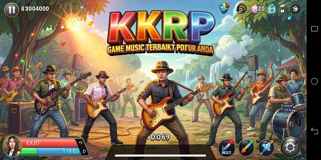 Gameplay KKRP menunjukkan tantangan musik yang seru dan interaktif.