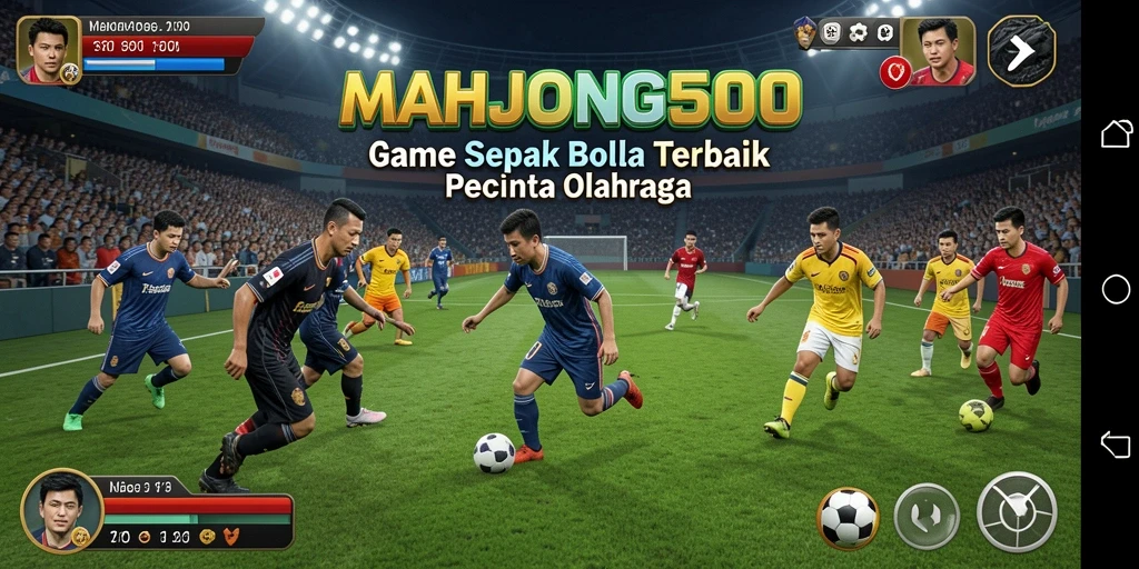Tampilan menakjubkan dari gameplay sepak bola yang penuh aksi.