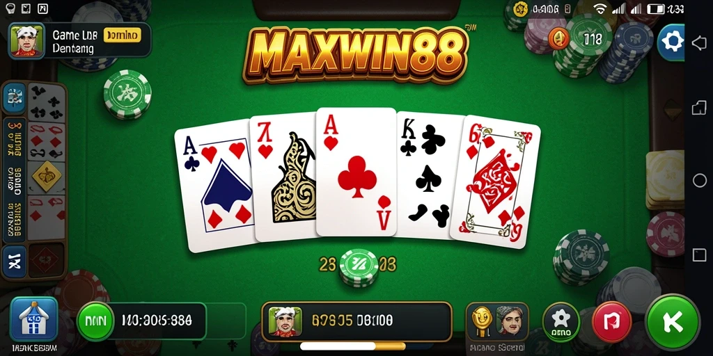 Tampilan gameplay seru MAXWIN88 dengan fitur permainan Domino.