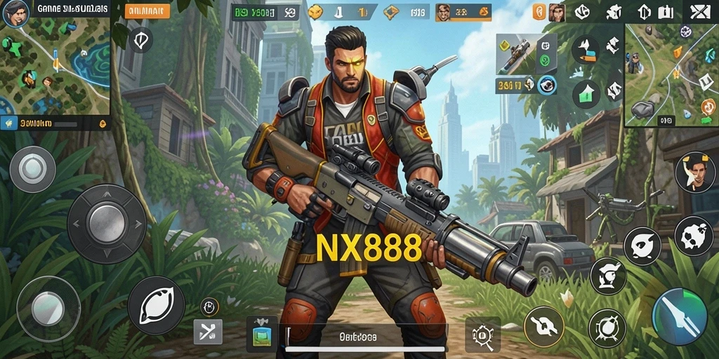 Screenshot utama NX888 menampilkan pengalaman gameplay simulasi yang seru dan interaktif.