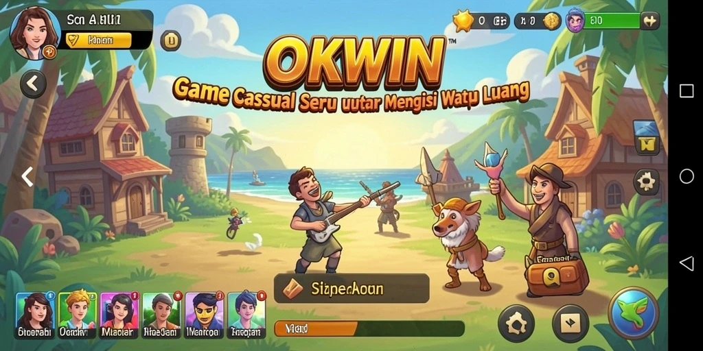 Tangkapan layar gameplay OKWIN yang penuh kesenangan dan tantangan.
