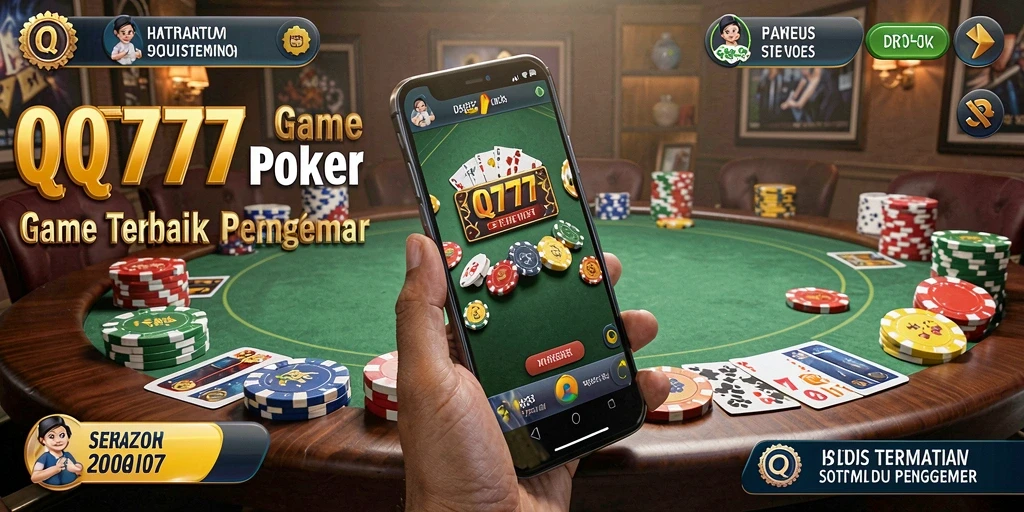 Tampilan gameplay Poker yang seru dan interaktif di QT777.