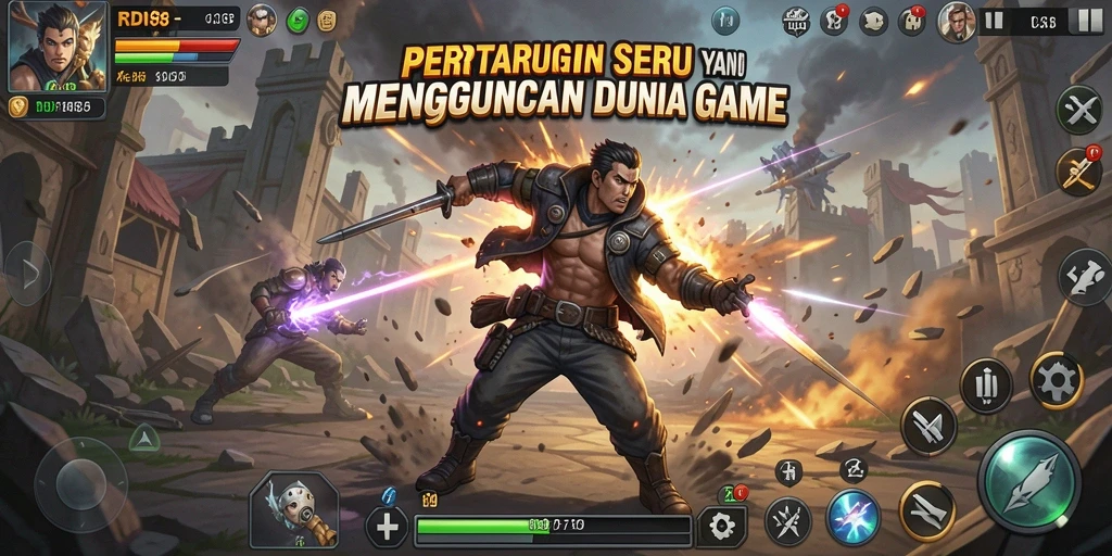 Tangkapan layar RDI88 menampilkan aksi pertarungan yang mendebarkan dan grafis yang tajam.