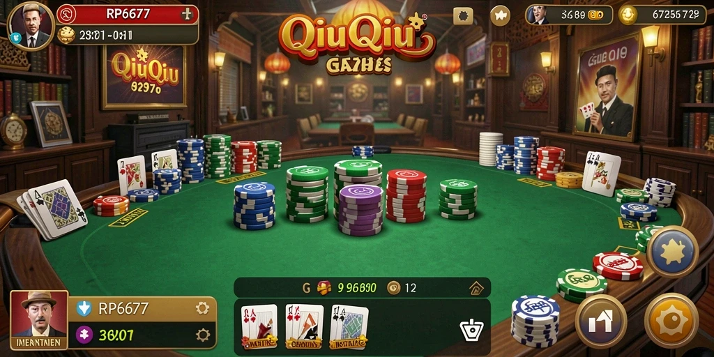 Tangkapan layar gameplay QiuQiu yang penuh aksi.