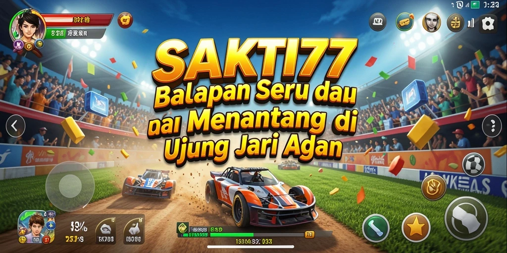 Screenshot dari gameplay balapan yang mendebarkan di SAKTI77.