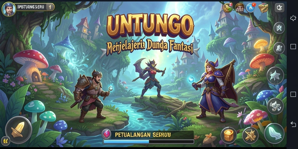 Screenshot gameplay UNTUNGGO menampilkan petualangan seru dalam dunia fantasi.